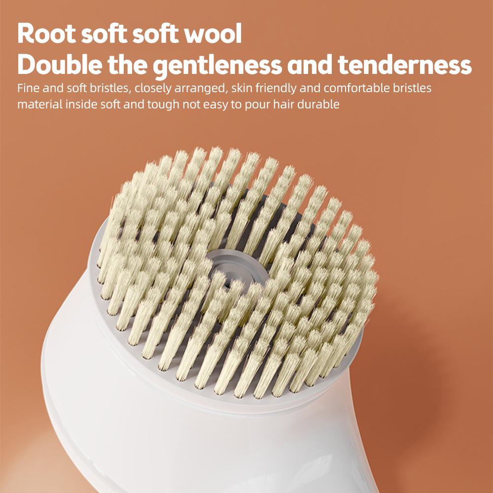 

Electric Body Brush Back Scrubber for Shower Type-C Rechargeable IPX7 Waterproof 3 Gears 6-in-1 Shower Brush Heads Cordless жёлтый