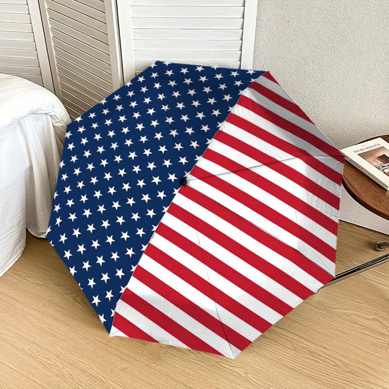 1pz Ombrello con Bandiera Americana, Ombrello ad Apertura e Chiusura Automatica, Ombrello di Alta Qualità, Regalo Ideale per Lei 367