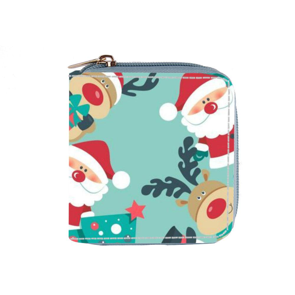 Anime Deer Santa Short Zipper Small Wallet + Wallet Clutch
