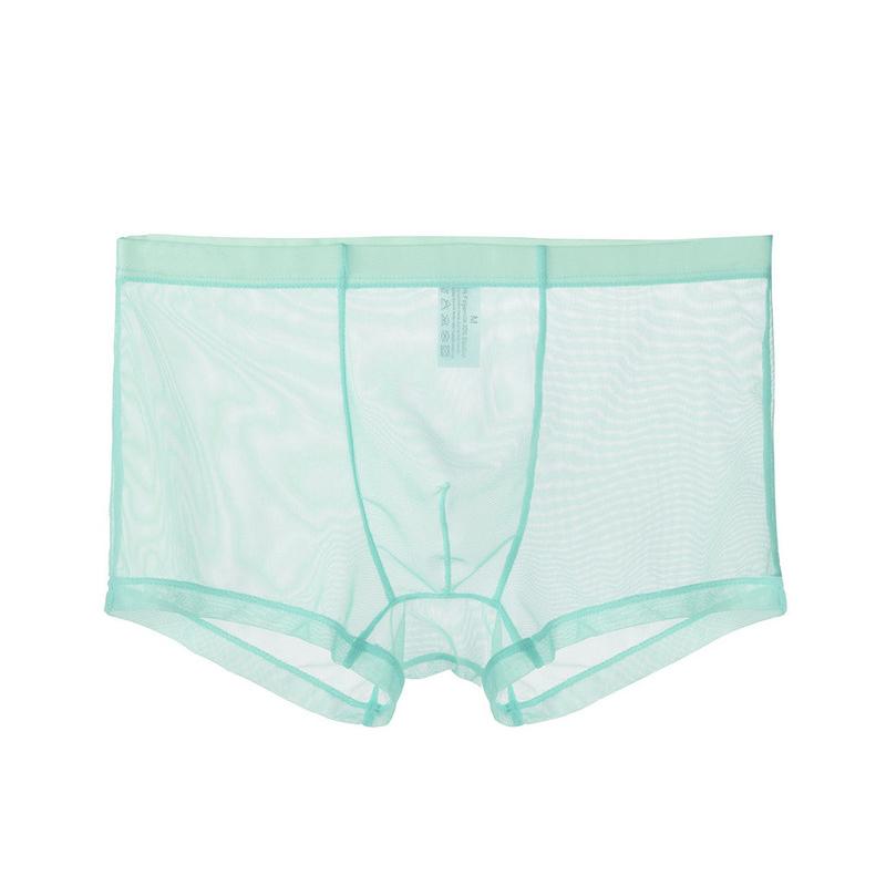 Sexy Men Mesh Thin Transparent Boxer Briefs U Convex Pouch Underwear Shorts Trunks Underpant Mesh Men's Sexy Boxer Briefs Shorts