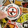50Pcs Warning Danger Banning Sign Stickers Phone Bike Wall Scrapbook Motorcycle Cool Car Waterproof Cartoon Sticker for Kid Toy