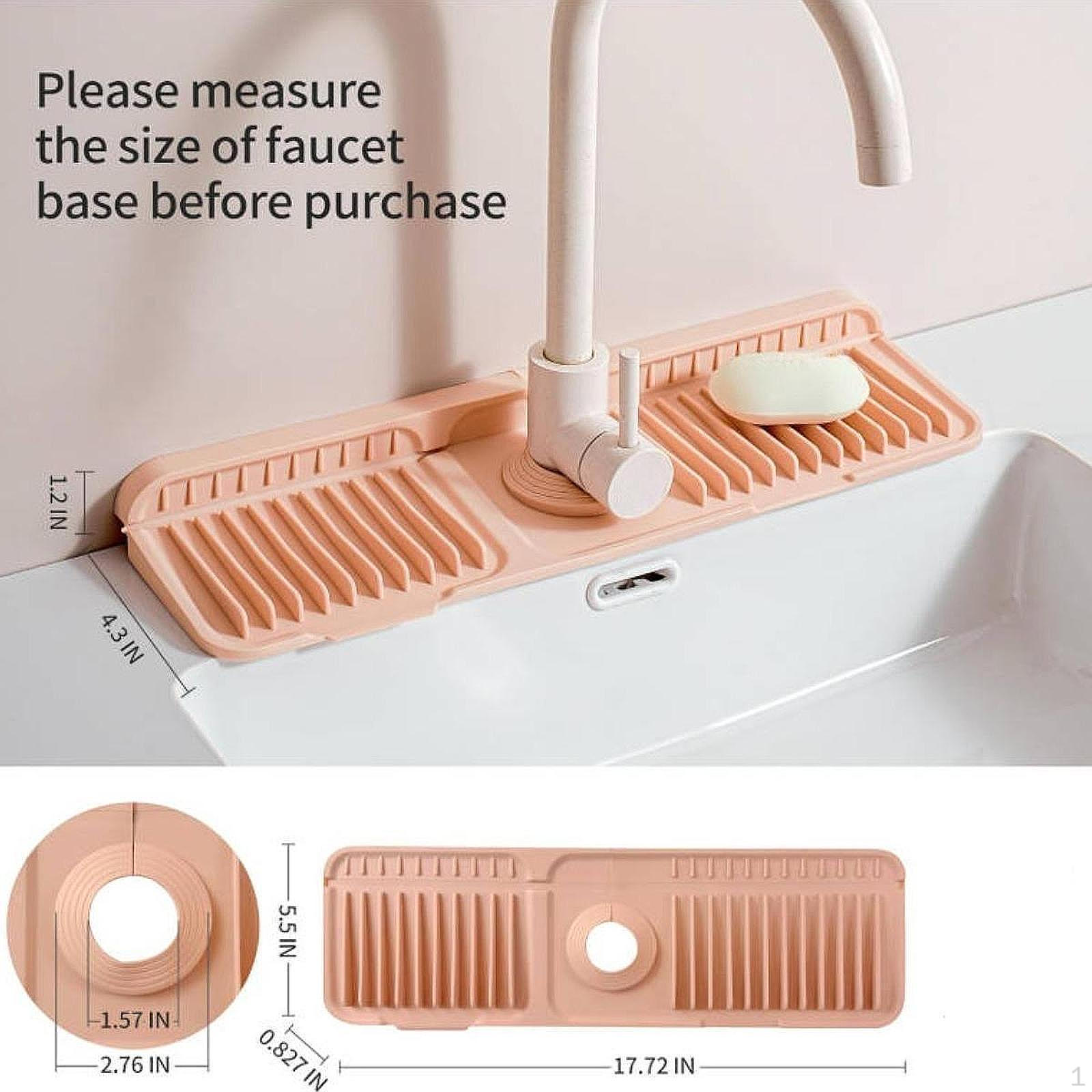 

Коврик для смесителя с защитой от брызг, многофункциональный, для слива воды на кухне, держатель для мыла, для розовый