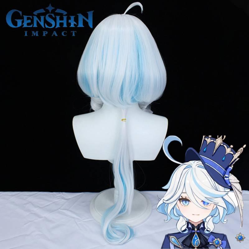 Genshin Impact Focalors Cosplay Wig High-quality Heat Resistant Hair Fiber