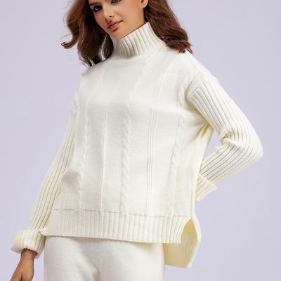 Autumn Women 2024 Sweaters Winter Pullover Tops Female Clothes Turtleneck Knitted Basic Solid Tees Shirt