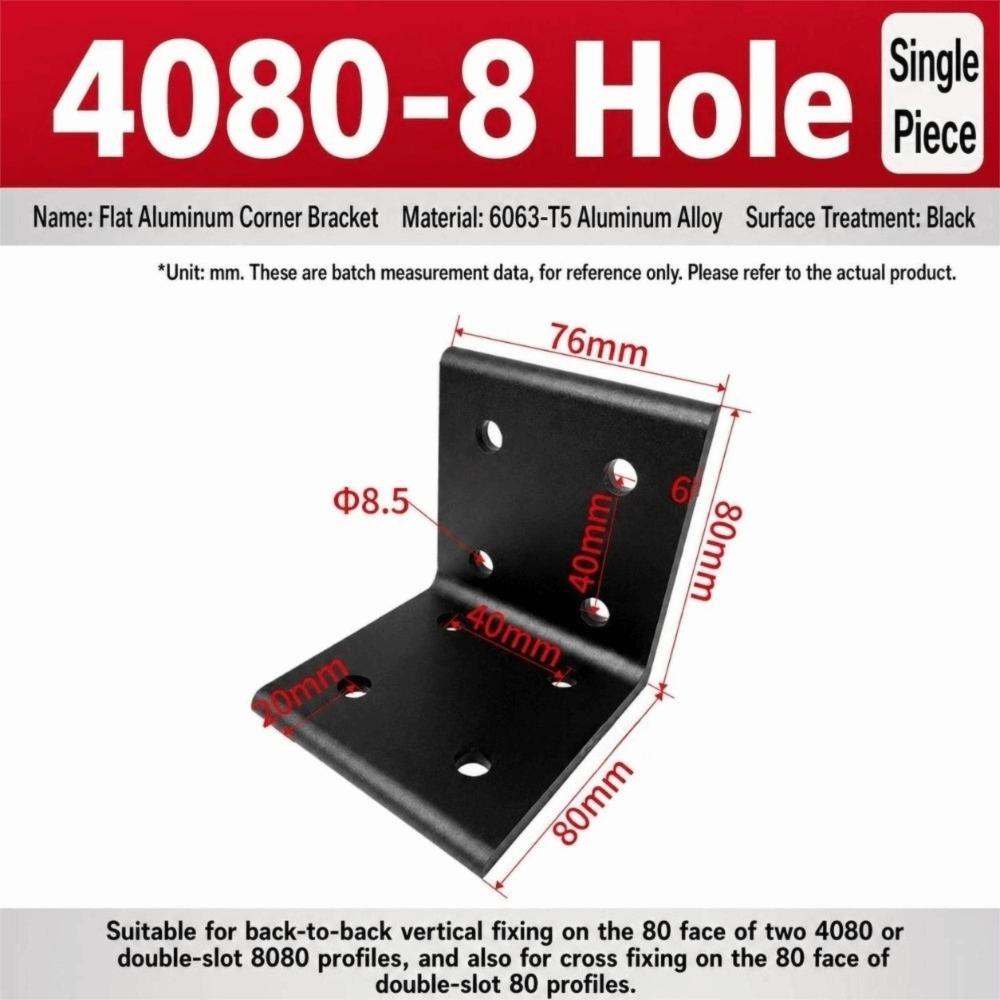 Flat Shape Aluminum Angle Bracket Solid Body Right Angle Bracket For Workbench Build