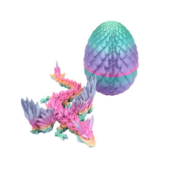 Yousheng 3D Printed Dragon Egg Figurine Movable Joints Flying Dragon Figure Fidget Toy Dragon Egg with Articulated Dragon Inside Decoration Ornament