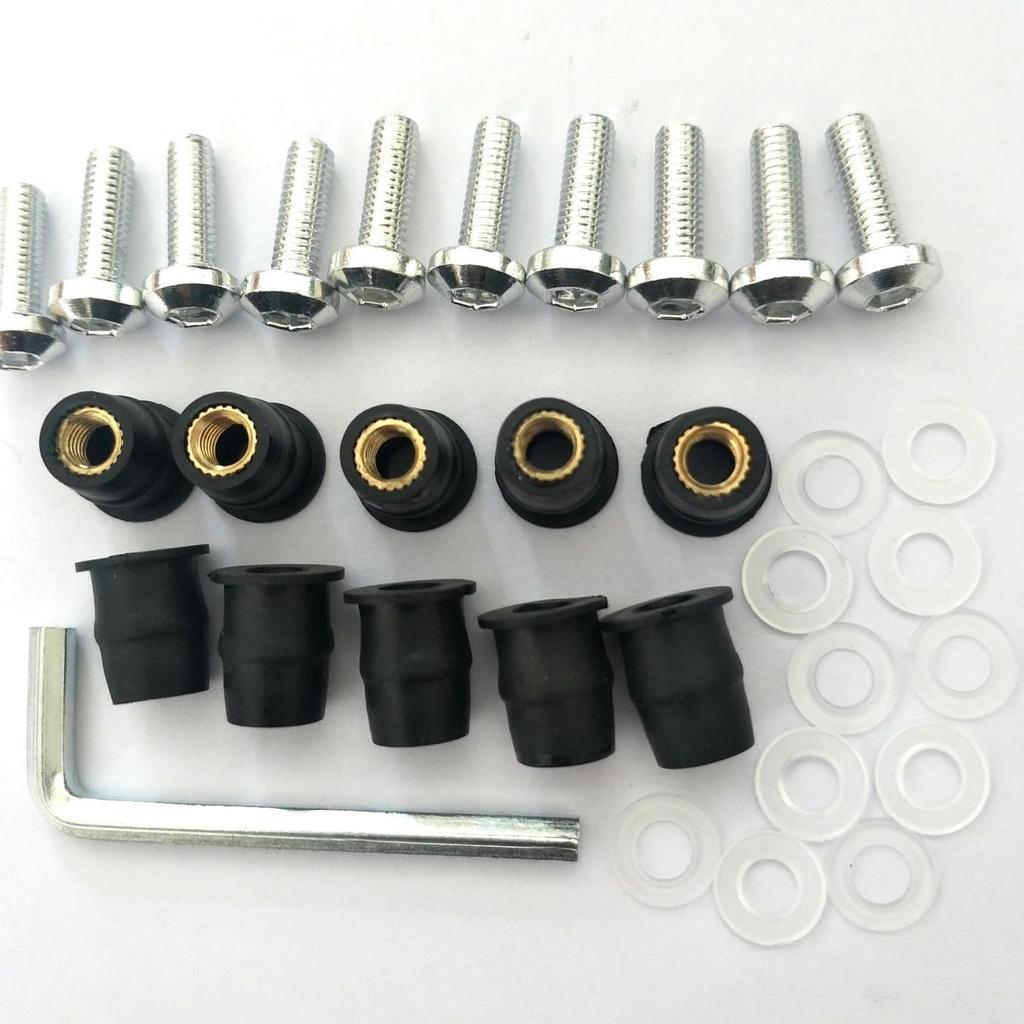 Screen Bolts Set of 10 Well Nuts Windshield Screws with