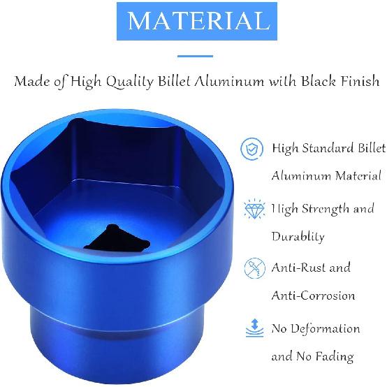 Oil Filter Socket 24mm / 36mm Reversible Fuel Filter Cap Remover and taller Assistant Compatible with 6.0L / 6.4L Ford Powerstroke Diesel