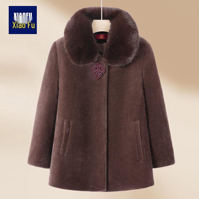 

Женское зимнее стеганое пальто с большим меховым воротником XL