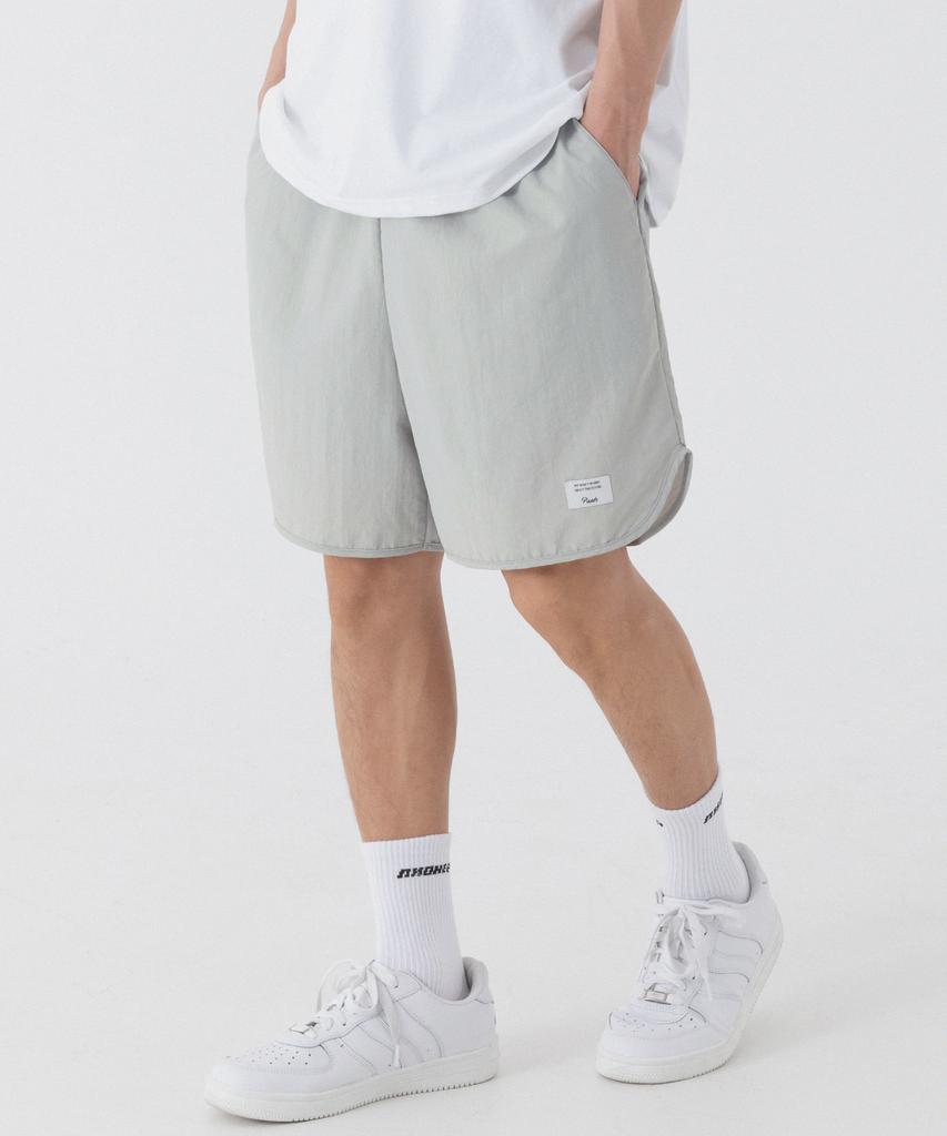 PIANER Nylon Stitch Slit Shorts (Light Grey)