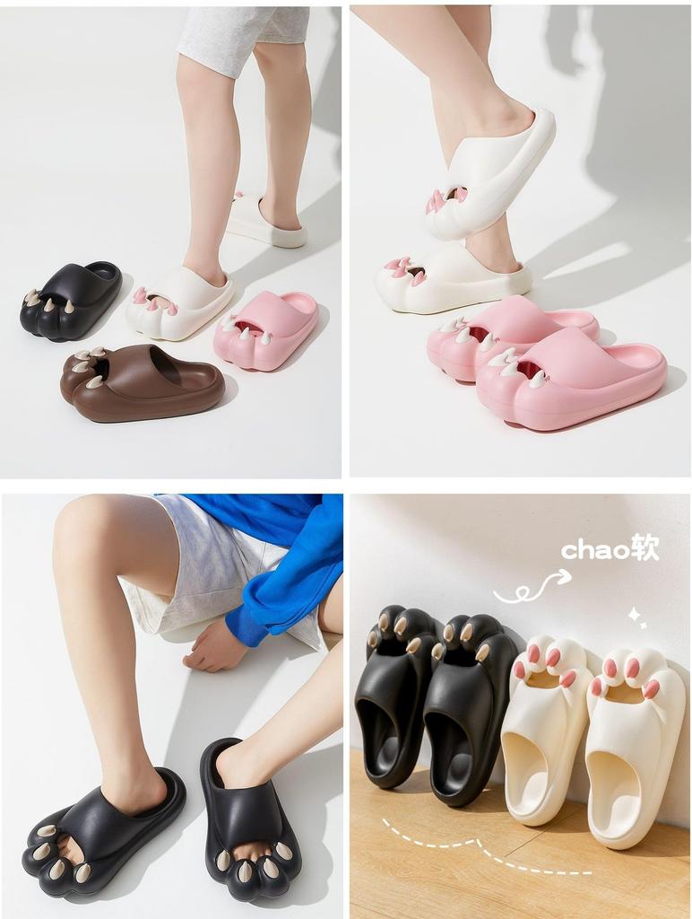 Pupule holomua Cat Claw Room Platform Sandals for and Indoor Cat Cute and Stylish Japanese Shoe Size Women's Slippers, Shoes, Balcony, Toilet, Shower,