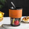 QX2E 400ML Bamboo-Joint Glass Cup With Lid and Straw Transparent-Bubble Tea Cup Juice Glass Beer Can Milk Cups Breakfast-Mug