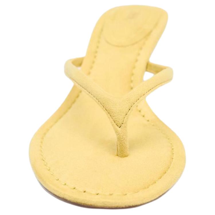 Zara Fashionable Open-Toe Anti-Rubbing Flip-Flops Women Footwear Yellow 2805610300