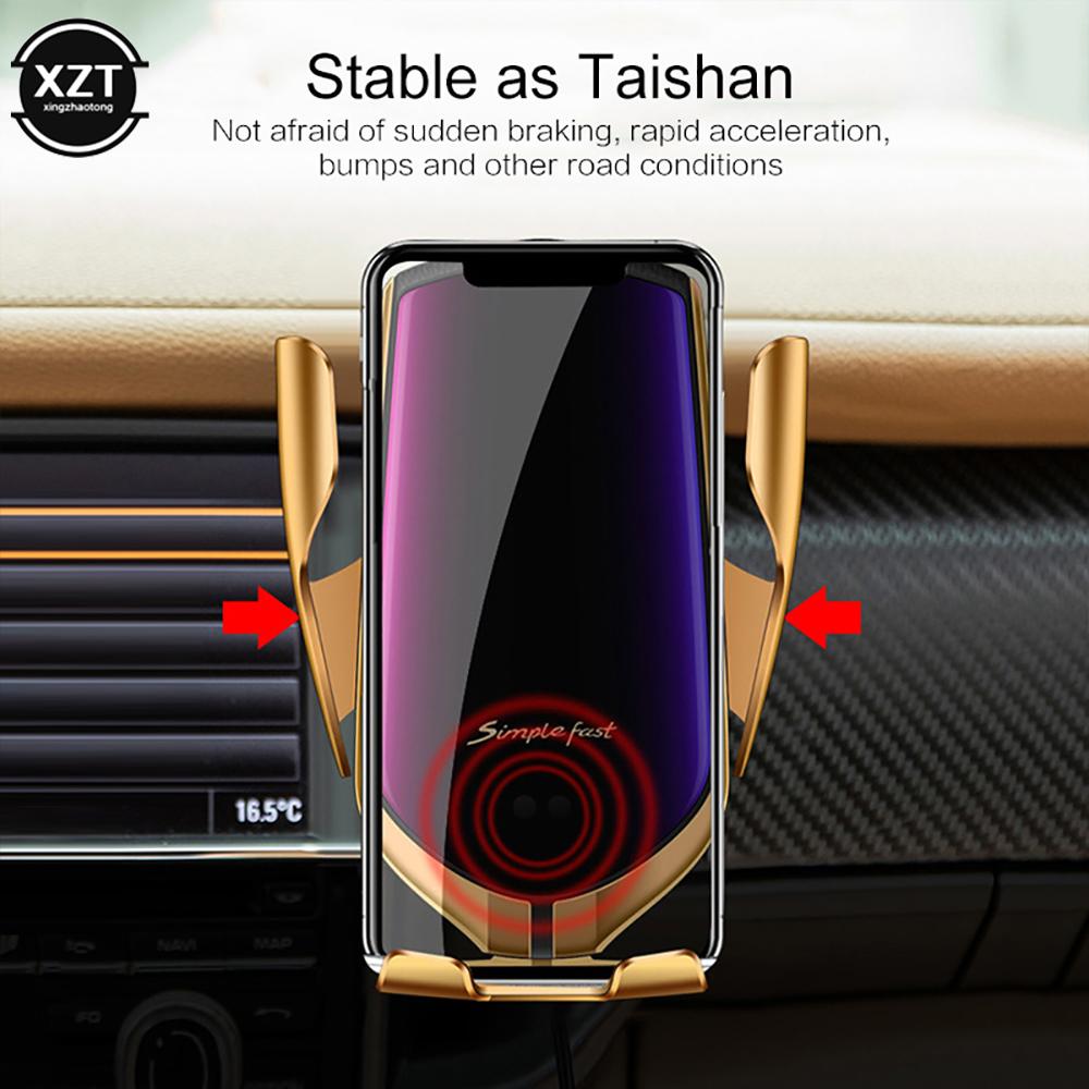 Automatická upínací infračervená automatická indukční QI bezdrátová nabíječka do auta stojan pro iPhone 11 12 13 Pro Max Samsung Galaxy S20 21 Plus