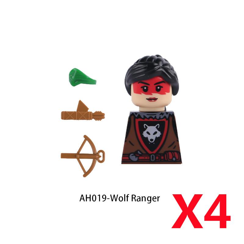 MOC Medieval Knight Castle Figures Building Blocks Weapon Wolf Swordsmen Guard Bow Arrow Shield Flags Warhorse Toys Gifts S002