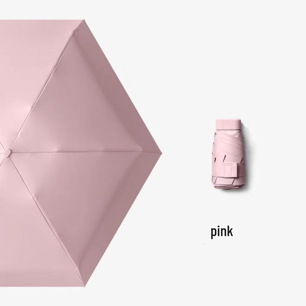 Women's UV Protection Foldable Sunshade Umbrella - Compact, Dual-Use for Sun & Rain