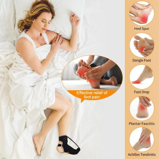 Plantar Fasciitis Night Socks with Handheld Massage Tool Double Pain Relief Support Plates Non-Slip Ankle Straps Breathable Soft Brace for Men Women