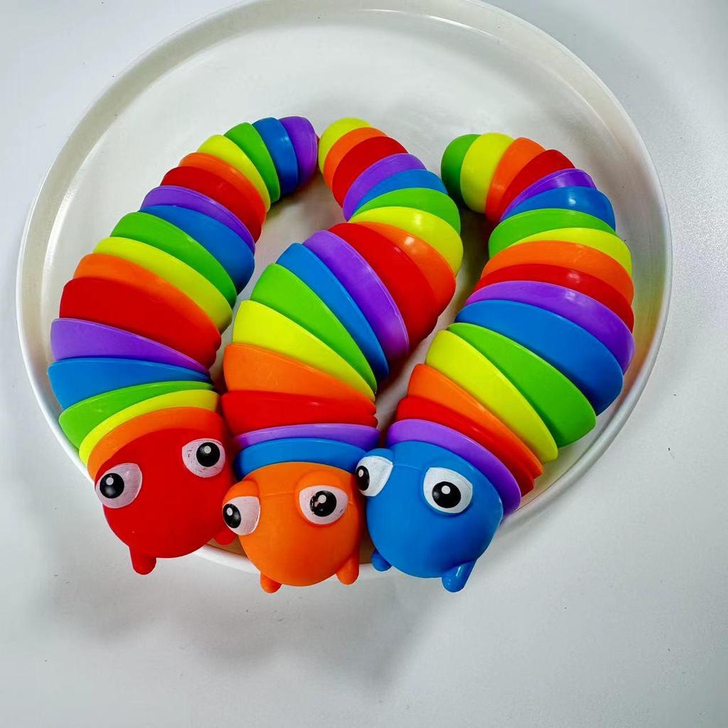 Rainbow Caterpillar Decompression Toy - Educational Slime Snail for Stress Relief