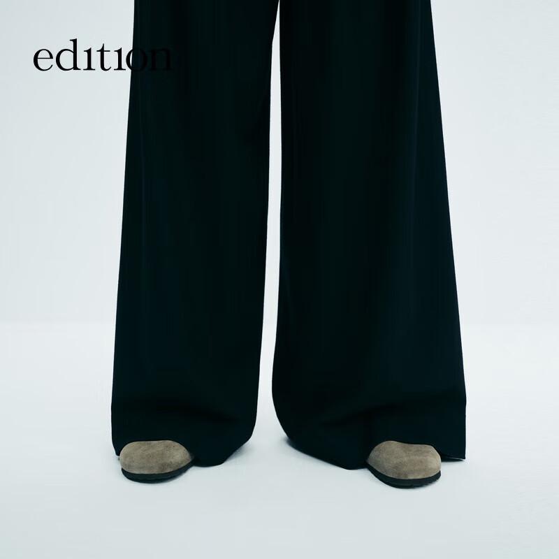 editionE+ 2024 Winter Wool Wide-Leg Casual Trousers