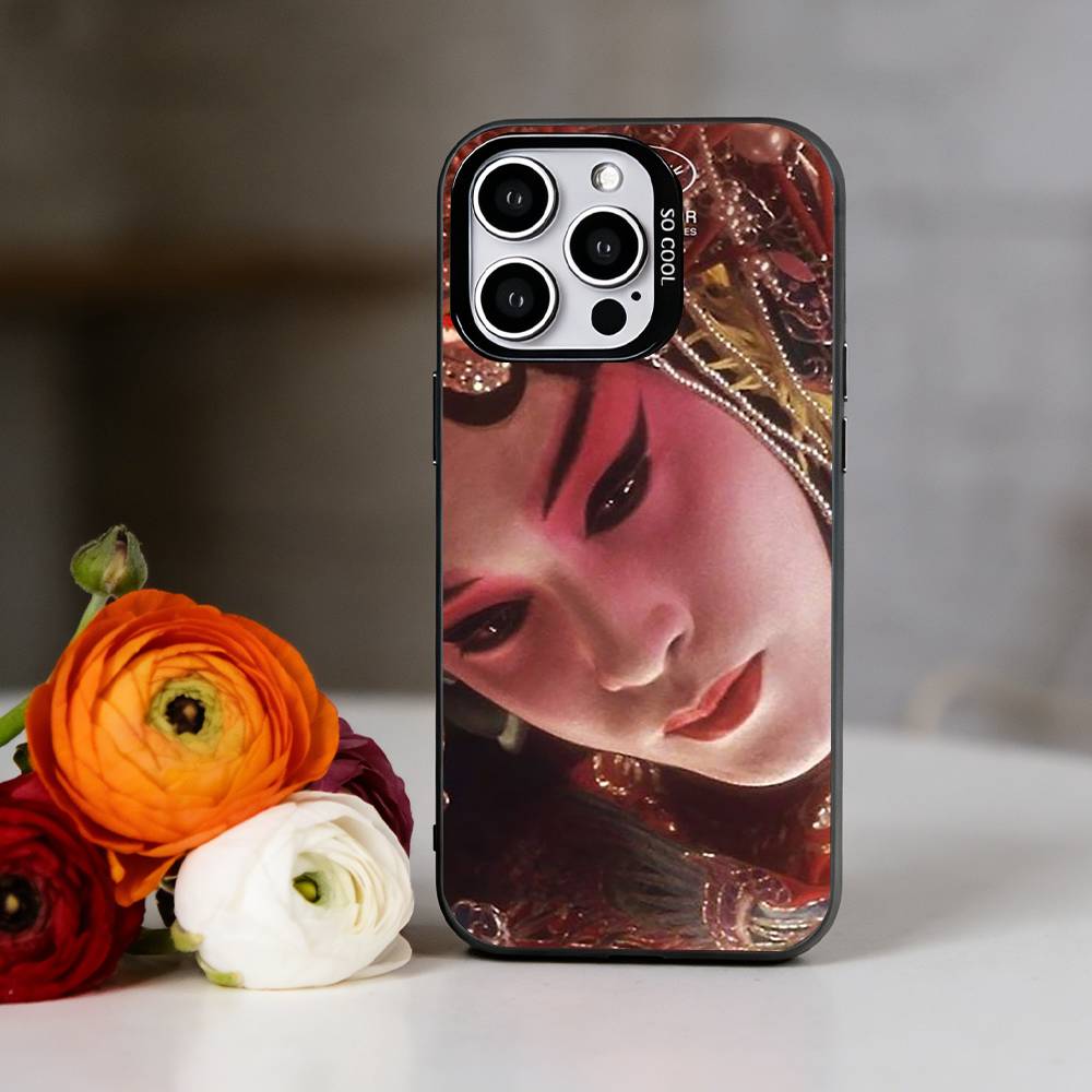 Farewell My Concubine Phone Case For iPhone 17,16,15,14,13,12,11 Plus,Pro Max,XS,Colored Silver Plated Inside Cover iPhone14Pro