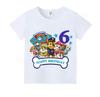 Children's Cartoon Paw Patrol Cotton T-shirt, Numbers 1-9, Short Sleeve, European and American Style