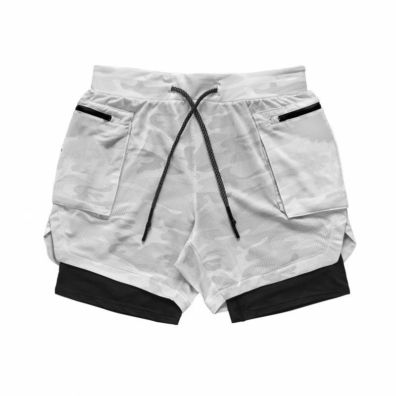 New Sports Lace-Up Shorts Men'S Summer Sports Fitness Double-Layer Breathable Shorts For Men
