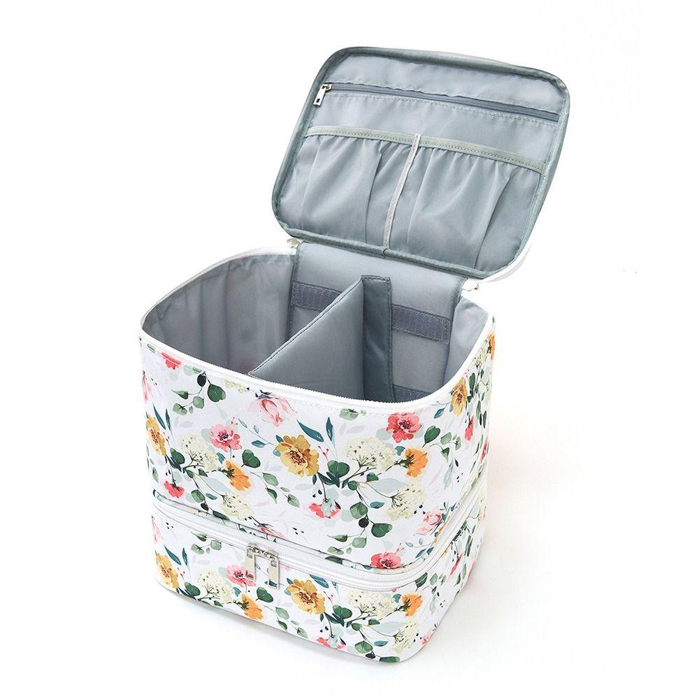 Fashion Double-layer Nail Polish Storage Bag Large-Capacity Multifunction Cosmetic Bag Portable Essential Oil Bag Nail Care Kit