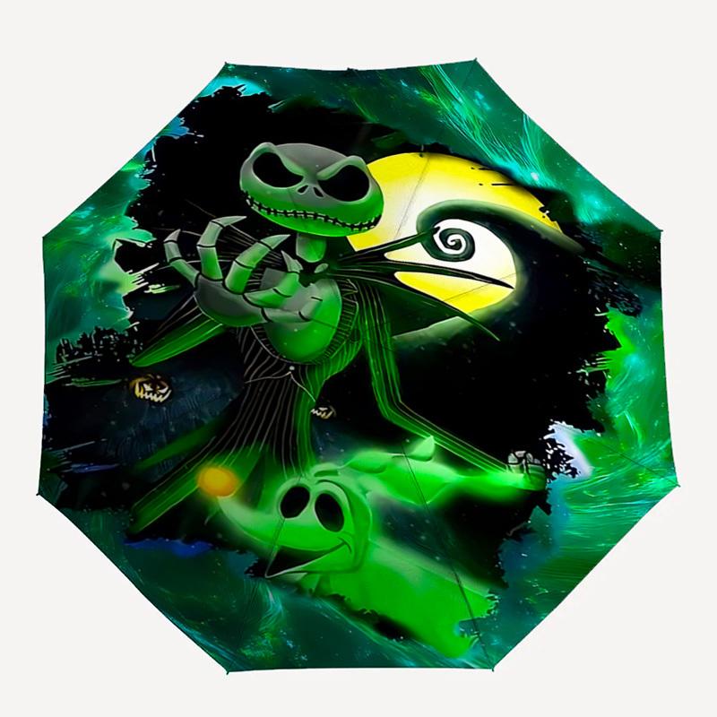 Albtraum vor Weihnachten, Jack Skellington Motiv, Automatisches Öffnen und Schließen, Helles 8-Speichen, Tragbarer Schirm, Geeignet für Männer