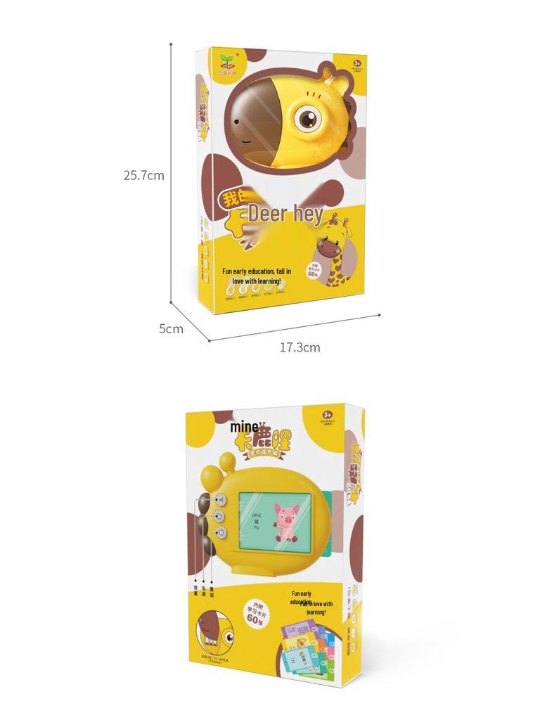 Bilingual Educational Flashcards Reader: Early Learning and Cognitive Development Toy for Children