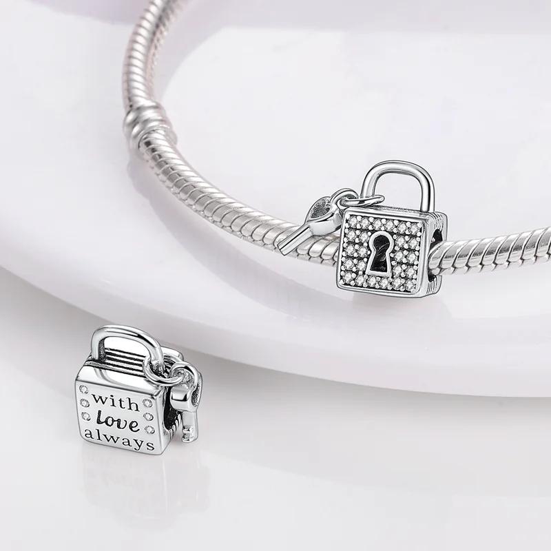 Original Charms Copper Plated Infinite Love Keys And Locks Beadss Fit Bracelets For Women Jewelry Making Diy Gifts