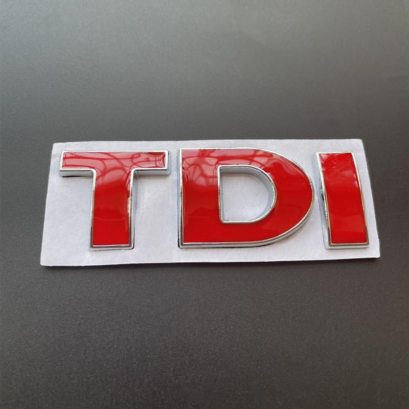 YKPSC1 3D Metal Logo TDI Emblem Car Front Grill Badge Rear Trunk Sticker For VW Golf 4 6 7 MK6 Polo Jetta Passat Accessories