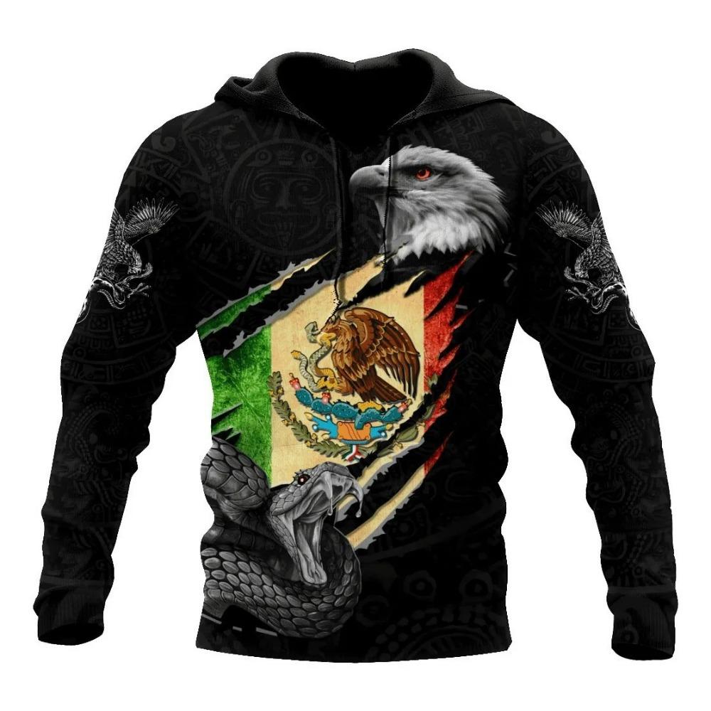 Sweat à capuche mexicain très populaire pour homme Sweat à capuche imprimé 3D Sweat à capuche décontracté pour le commerce extérieur