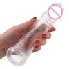 Adult Sex Toy Extension Reusable Condom Penis Sleeve Male Penis Enlargement Time Delay Dildo Clit Massager Cover Cock Condoms
