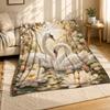 Romantic Swans Water Lilies Coral Fleece Blanket Love Decor