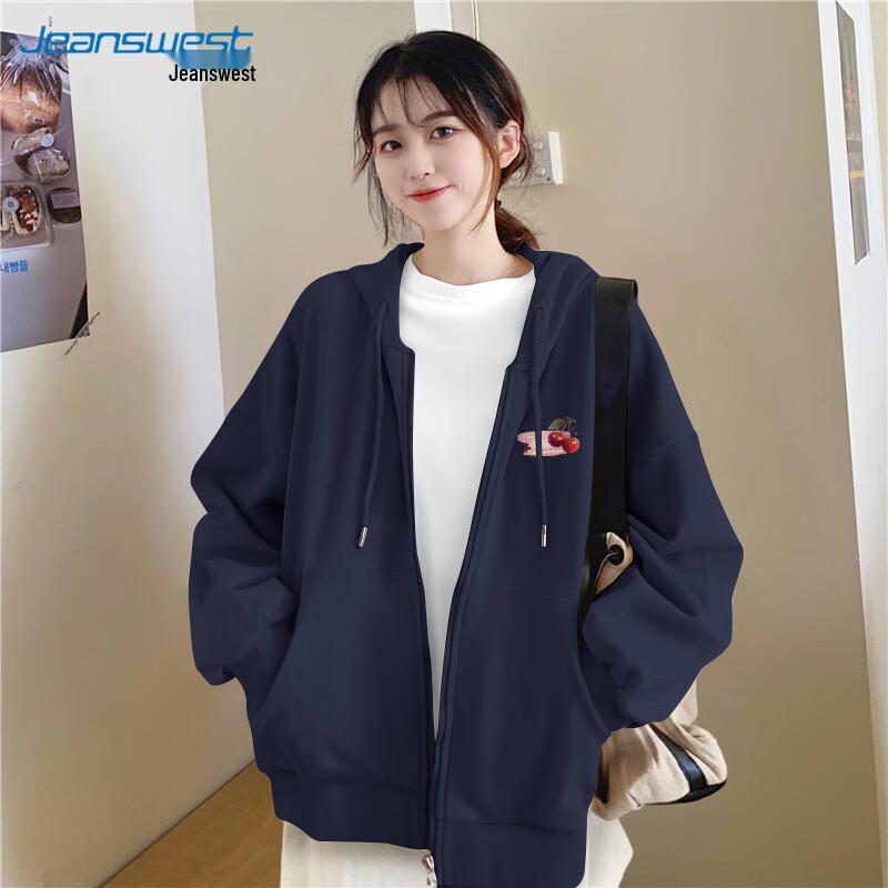 JEANSWEST Women's American Retro Oversize Hooded Sweatshirt