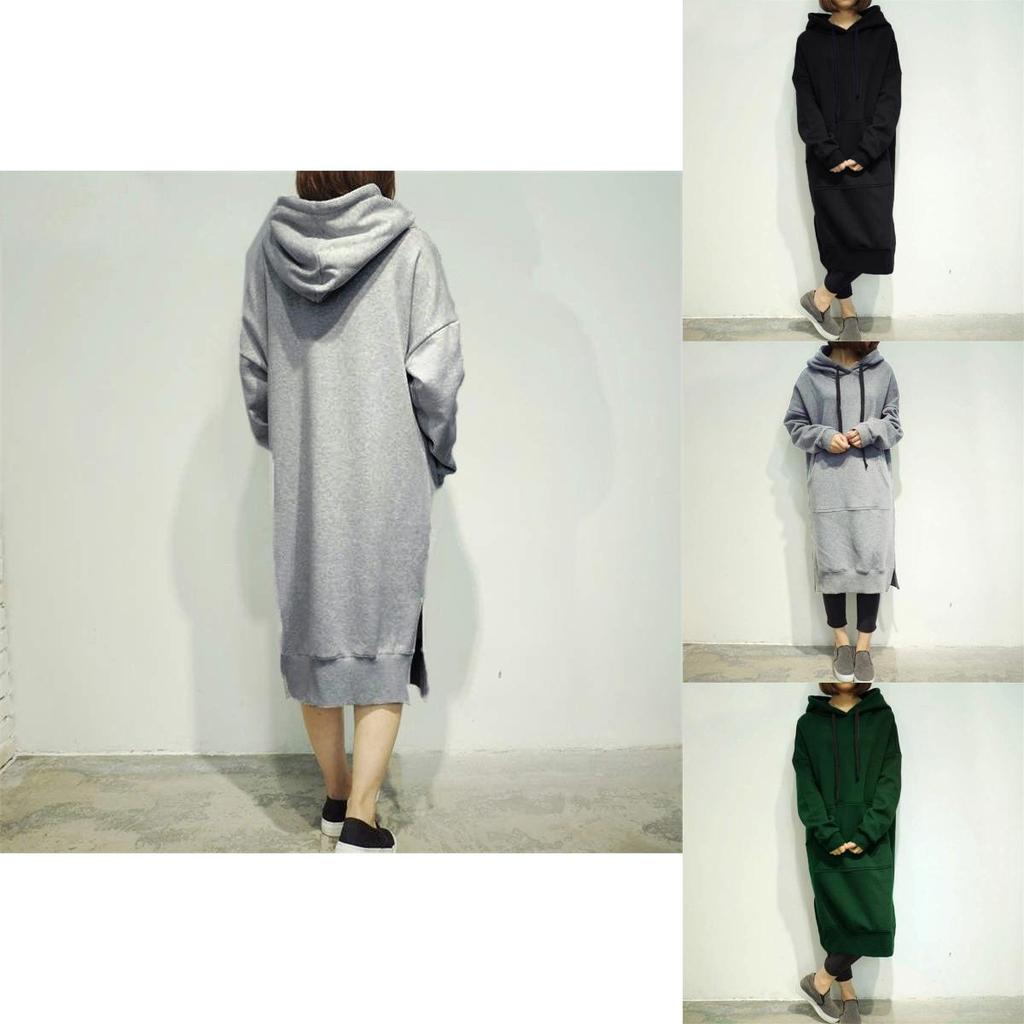 Women's Long Sleeve Loose Casual Plus Sweatshirt Hoodies Long Maxi Dress In Premium Quality And Timeless Design