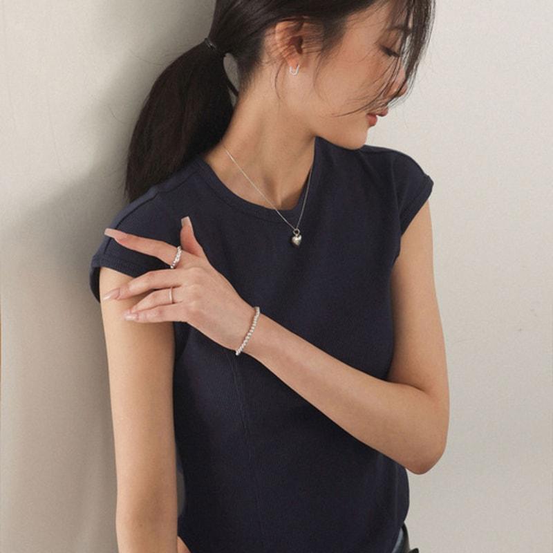 Modernliknande silver 925 switch hjärta halsband