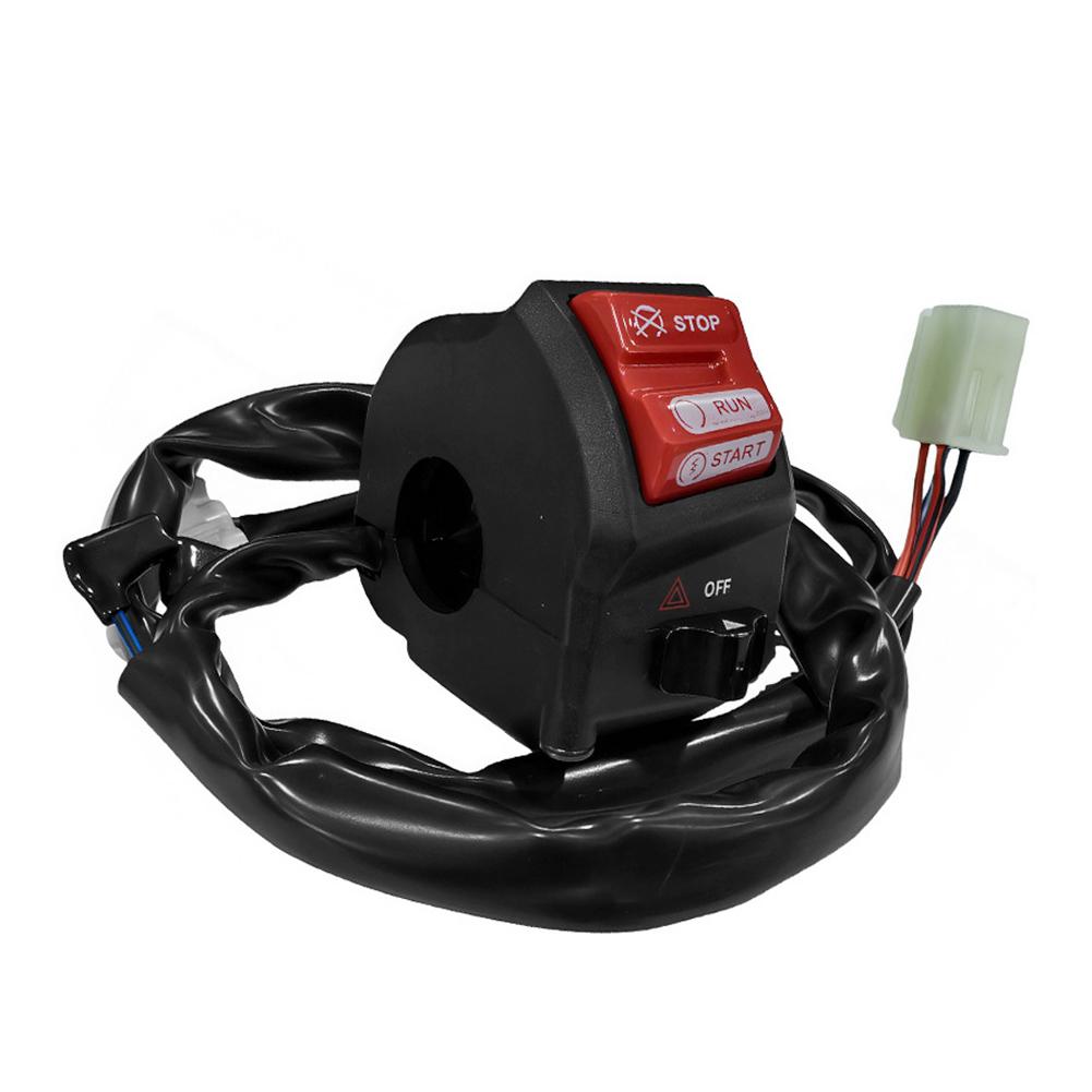 Motorcycle Handlebar Switch Assembly Start Stop Engine Run Start Double Flash Combo Control Replacement Parts 1pcs
