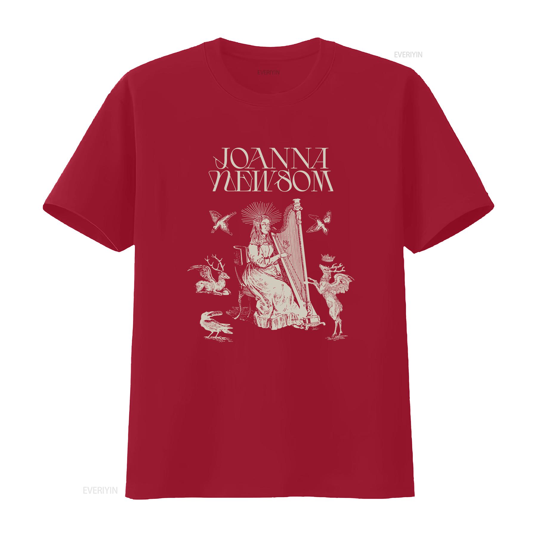 

Joanna Newsom fan t shirt black vintage Washed fashion Casual streetwear homme designer clothes Comfortable S
