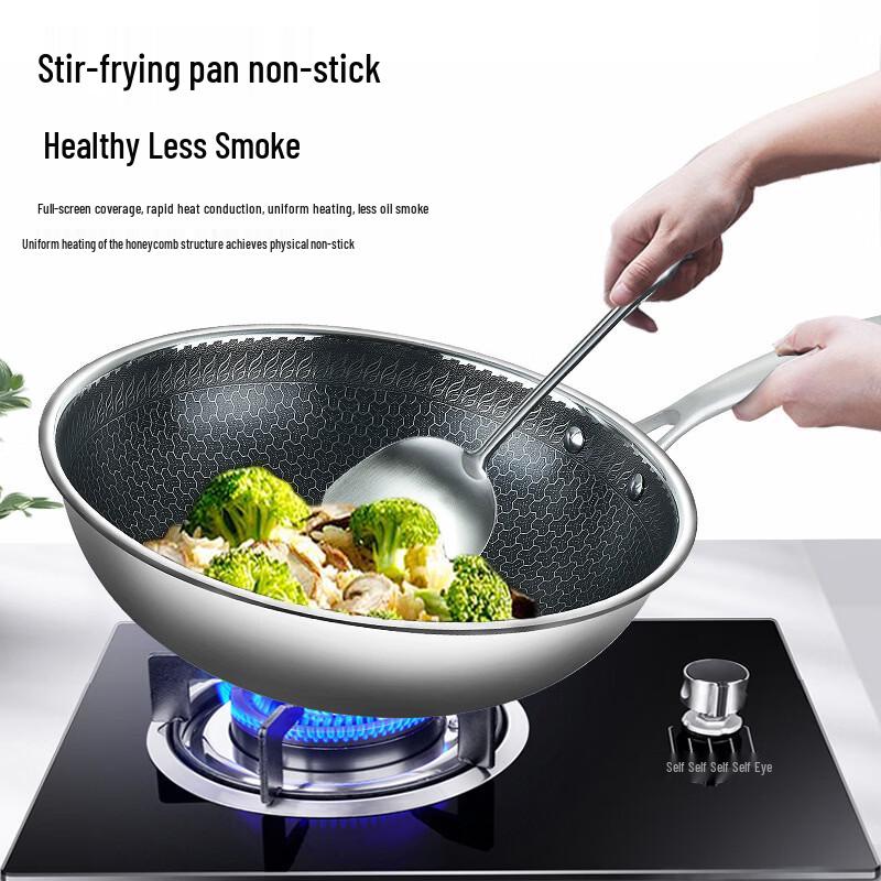 Wutuo 316 Edelstahl Waben Antihaft Wok