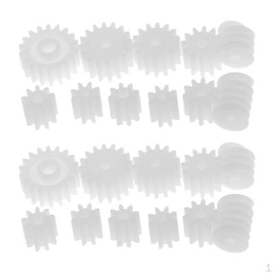 22x Engrenages Assortis en Plastique Kits Vis sans fin diy construction robot Voiture RC