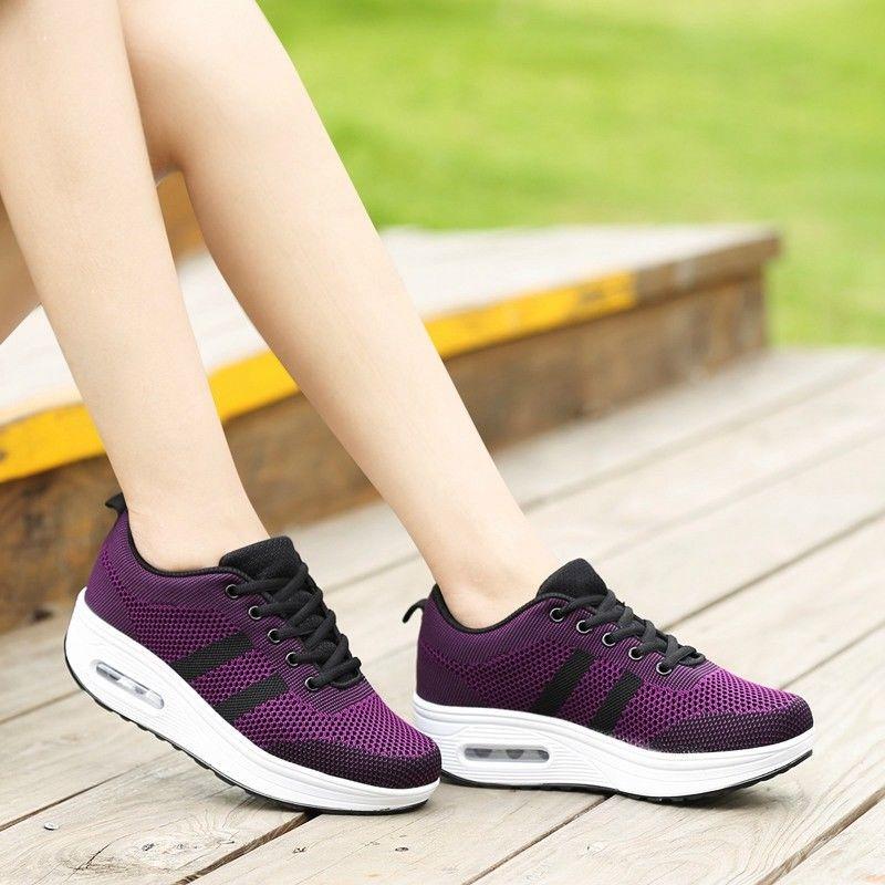 Premium Quality New Women Wedge Sneakers With Breathable Mesh For All-day Comfort