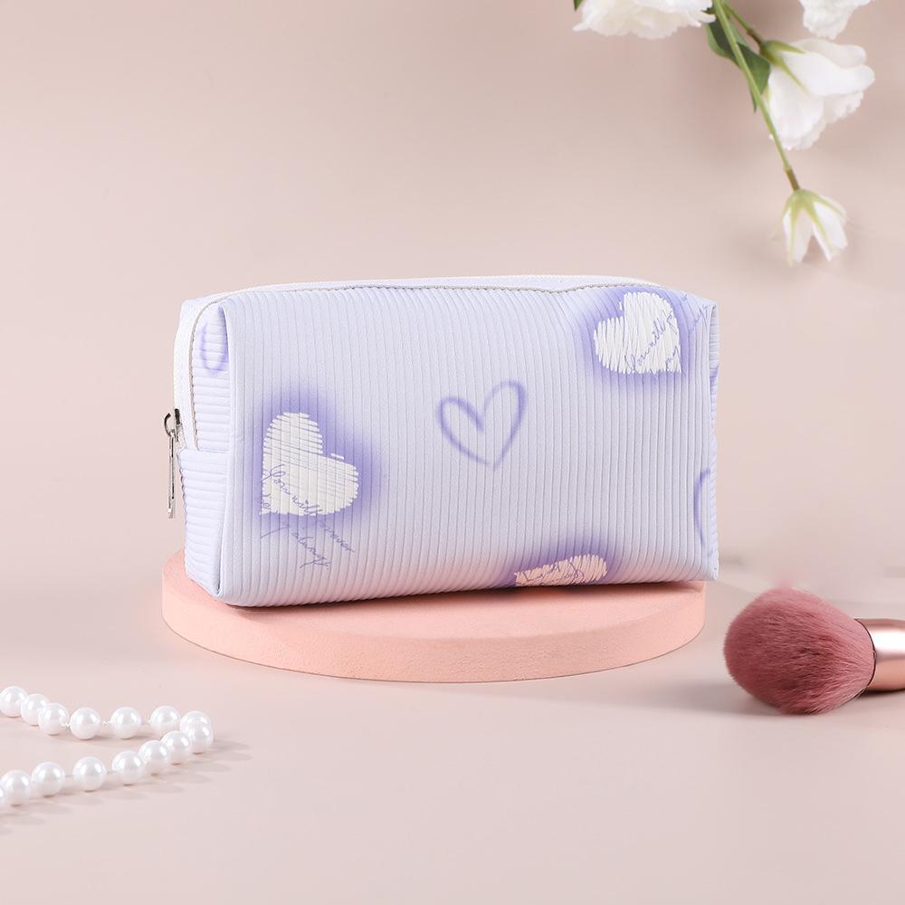 Pencil Case Love Print Lipstick Case Organizer Kawaii Cosmetic Bag For Students Everyday Use Travel