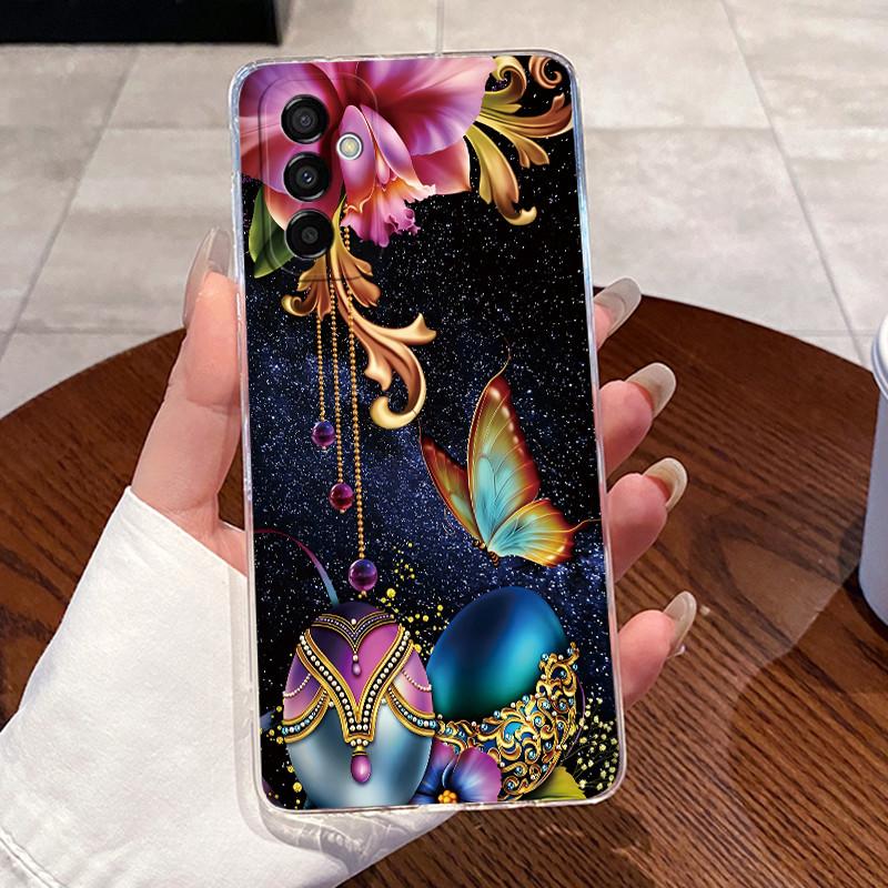 For Samsung Galaxy M23 F23 Cases Soft TPU Back Cover For Samsung M52 Funda Clear Silicone Cute Rabbit Cat Dinasaur Phone Case