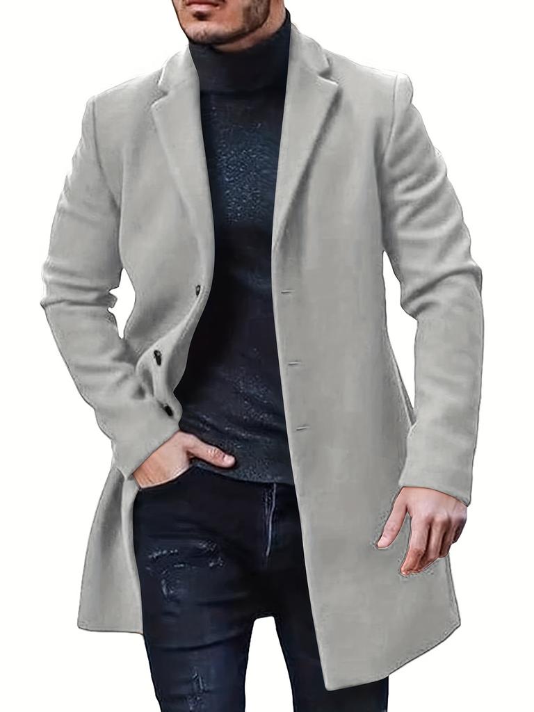 Male Streetwear Jackets Man's Solid Color Casual Outerwear And Coats Single Breasted Lapel Wool Men's Jacket For Spring Winter