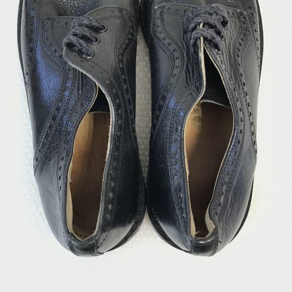 Vintage 80s-90s Made In Germany Lloyd Genuine Leather Wingtip Shoes Size 43 9F 27.5cm Black(USED)
