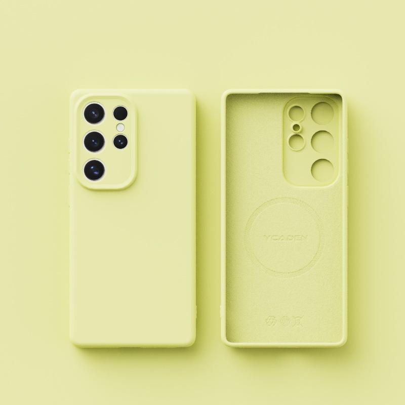 New Samsung S25ulta Liquid Silicone Suitable for S24 Soft Shell Magnetic S23u Full Inclusive Anti Fall Mobile Phone Case Simple