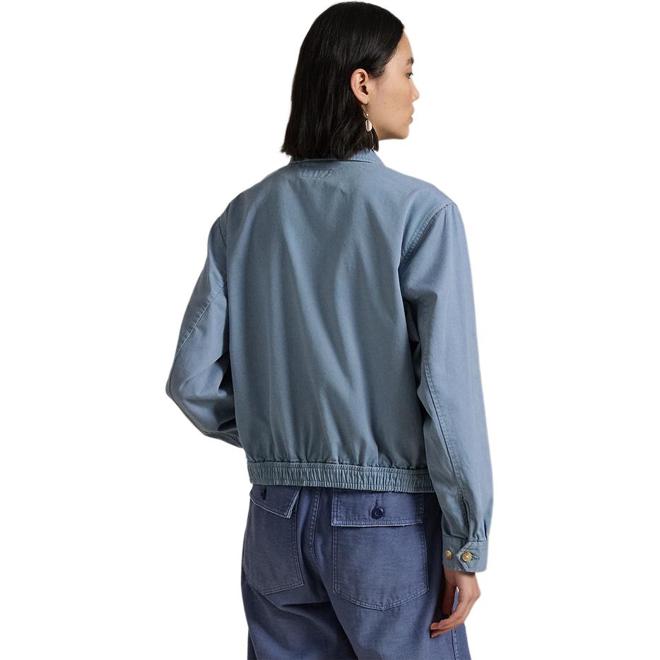 Polo Ralph Lauren Loose Twill Stand Collar Long Sleeve Jacket Women Jacket Light-Blue WMPOOTWN5A20092-400