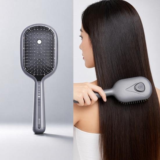 Electric Spray Air Cushion Brush, Cordless Vibration Head Massager Brush, Anti-Static Frizz Control Hair Oil Misting Detangler Brush for Dry Damaged