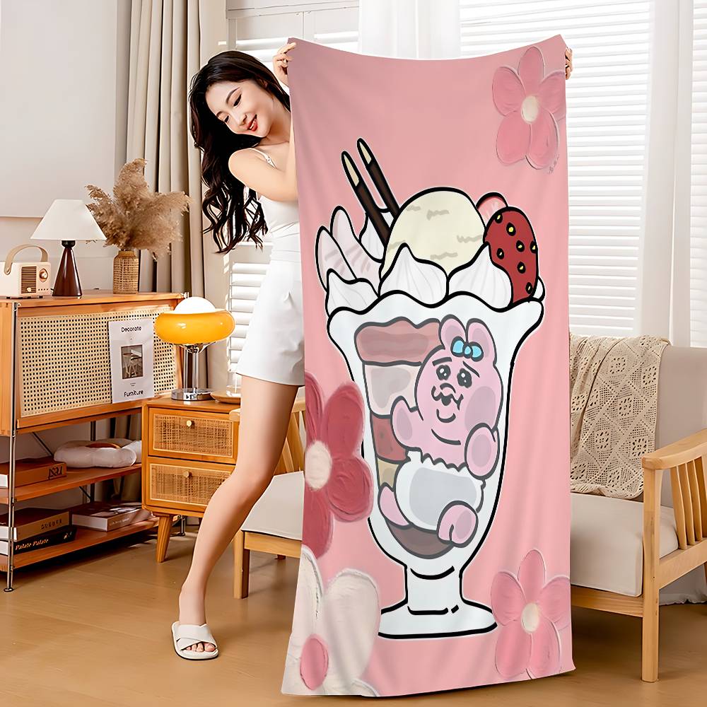 Popular Cute O-Opanchu U-Usagi Bath Towel Microfiber Soft Water Absorbing Breathable For Girl Kids Decorative Beach Towel